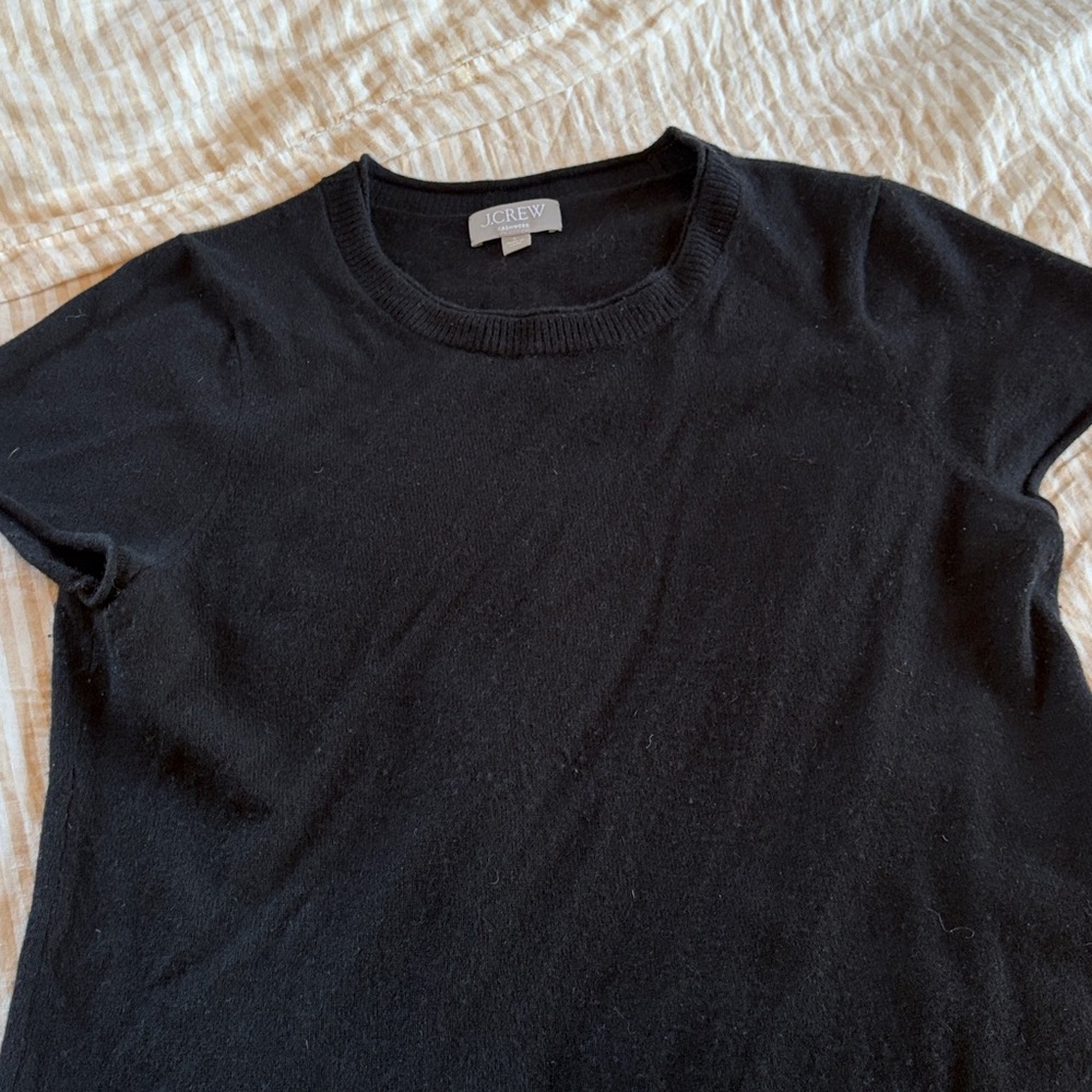 J. Crew Cashmere relaxed t shirt size L black - Picture 4 of 8